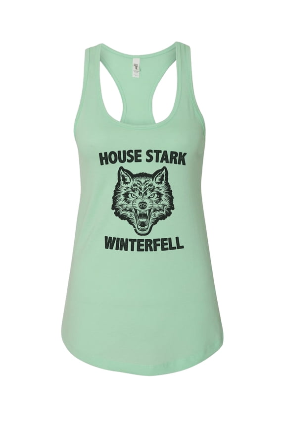 Women’s “House Stark Winterfell” Game Of Thrones Graphic Tank Top USA Made RB Clothing Co Mint, X-Large