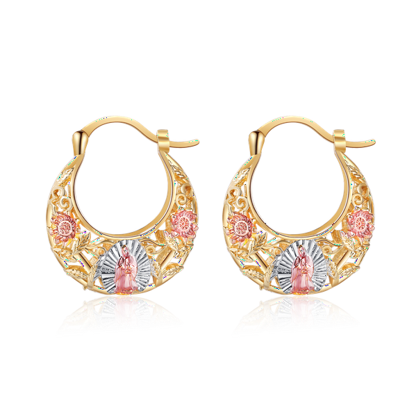 Women's Hugs & Kisses 18k Real Gold Plated Layered Hoop Earring Set 30mm