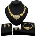thumbnail image 1 of Women's Hugs & Kisses XOXO Big Heart Charm Necklace Set 18k Layered Real Gold Plated Includes Necklace Bracelet Earrings Ring Set #25, 1 of 5