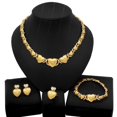 thumbnail image 1 of Women's Hugs & Kisses XOXO Shiny Hearts Charm Jewelry Set - Necklace Set Layered with 18k Real Gold Plated Includes Necklace Bracelet Earrings Ring Set, 1 of 5