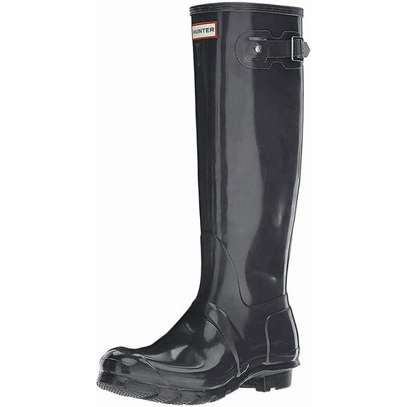 Hunter Women's Original Tall Gloss Rain Boots (Dark Slate/ Size 6)