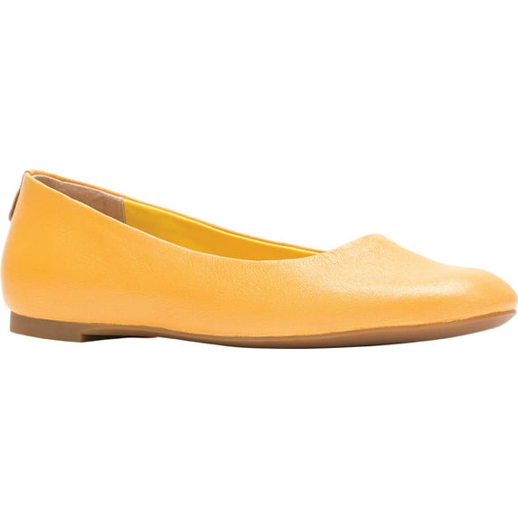 Hush Puppies Women's Kendal Ballet PF Flat, Golden Rod Leather, 8.5 Wide