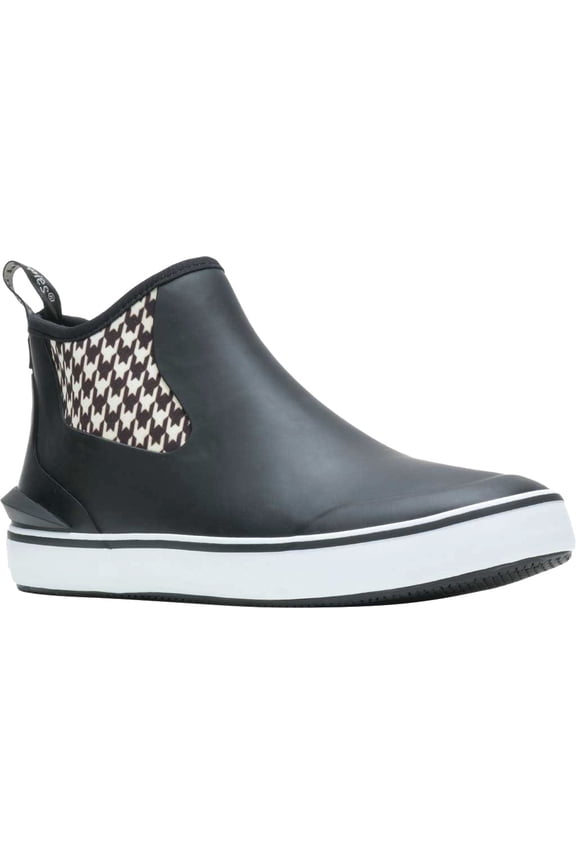 Women's Hush Puppies Rain Sneaker Black/Houndstooth Rubber 6 M