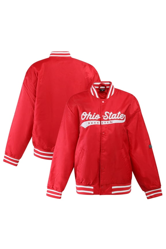 Women's Hype and Vice Scarlet Ohio State Buckeyes A-Game Varsity Full-Snap Jacket