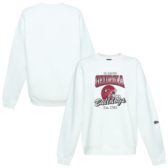 Women's Hype and Vice White Georgia Bulldogs Classic Era Sweatshirt