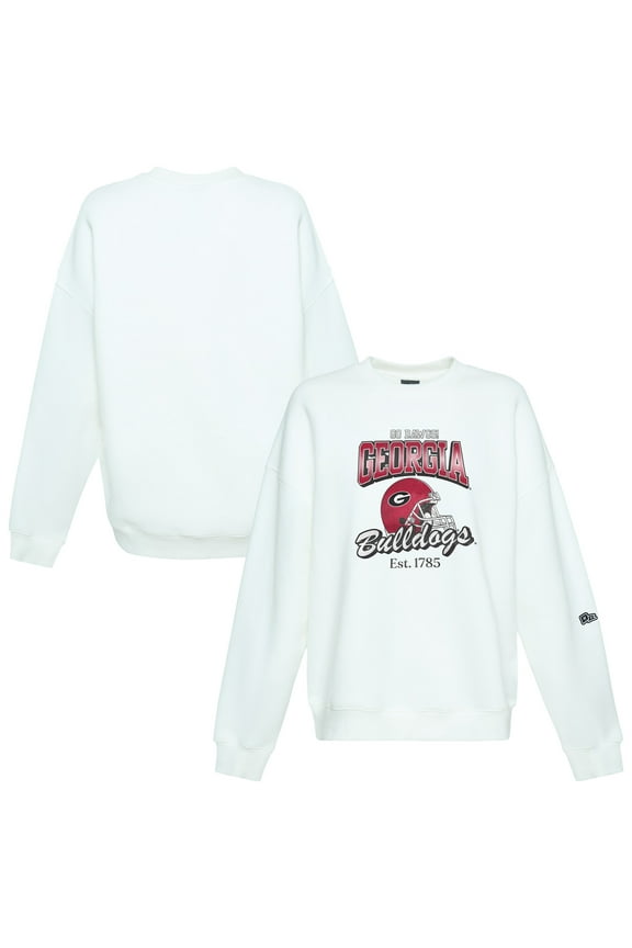 Women's Hype and Vice White Georgia Bulldogs Classic Era Sweatshirt