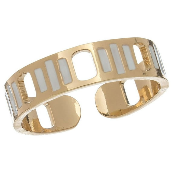 Women's Hypoallergenic Stainless Steel Striped Ring By Howard's