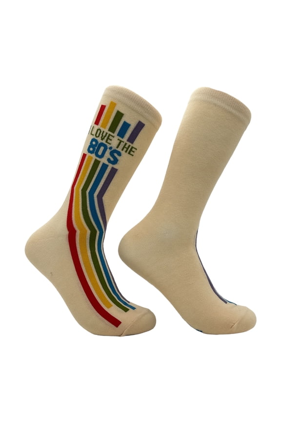 Women's I Love The 80s Socks Funny Sarcastic Retro Graphic Novelty Footwear