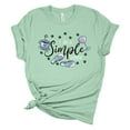 thumbnail image 1 of Women's I'm A Simple Woman Flip Flops Dog Paws Coffee and WIne Ladies Short Sleeve T-shirt-Mint-4xl, 1 of 1