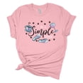 thumbnail image 1 of Women's I'm A Simple Woman Flip Flops Dog Paws Coffee and WIne Ladies Short Sleeve T-shirt-Pink-5xl, 1 of 1