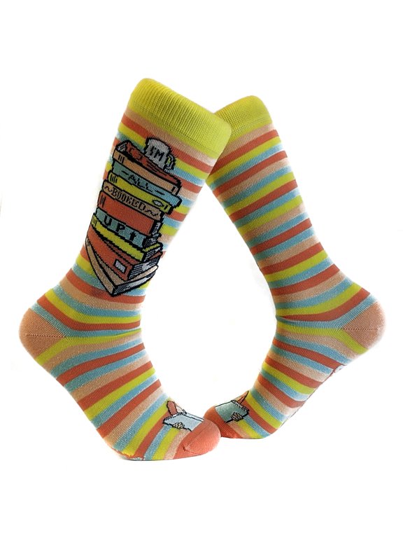 Women's I'm All Booked Up Socks Funny Reading Books Teacher Footwear