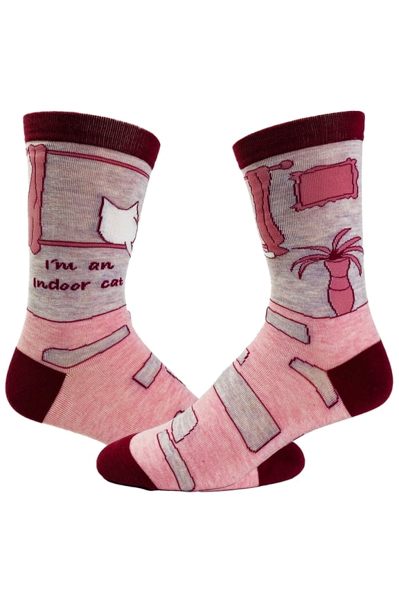 Women's I'm An Indoor Cat Socks Funny Pet Kitty Cat Introvert Novelty Graphic Footwear