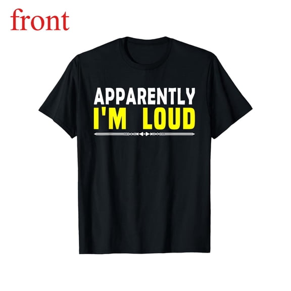 Women's I'm Loud Graphic Breathable T Shirt Casual Comfortable Short Sleeve Round Neck Top Black S-5XL