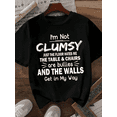 thumbnail image 1 of Women's I'm Not Clumsy Funny Graphic T-Shirt - 100% Cotton Crew Neck, 1 of 7