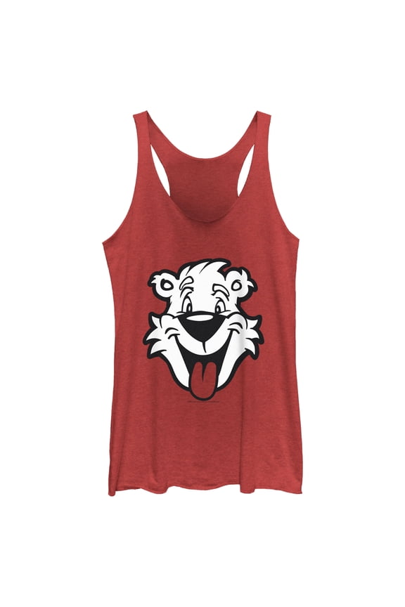 Women's ICEE Bear Big Smile  Racerback Tank Top Red Heather 2X Large