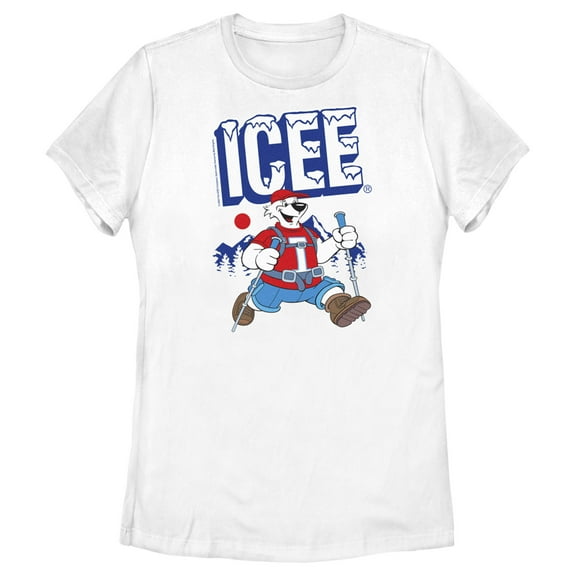 Women's ICEE Bear Happy Hiking  Graphic Tee White Small