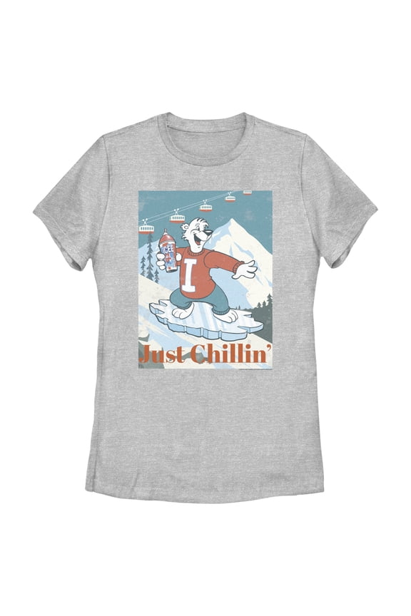 Women's ICEE Bear Just Chillin' while Iceboarding  Graphic Tee Athletic Heather X Large
