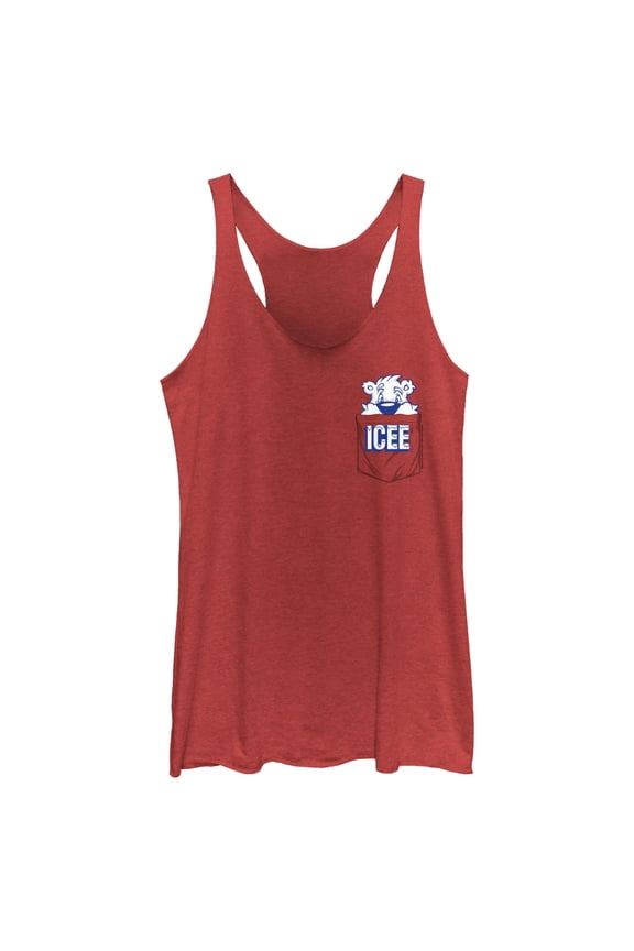 Women's ICEE Peekaboo Bear Racerback Tank Top Red Heather X Large