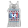 thumbnail image 1 of Women's ICEE Retro Ugly Sweater Racerback Tank Top White Heather Medium, 1 of 4