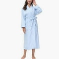 thumbnail image 1 of Women's INK+IVY Diamond Waffle Look Robe Color: Blue Size: S/M, 1 of 4