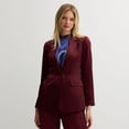 thumbnail image 1 of Women's INTEMPO Long Boyfriend Blazer Color: Burgundy Size: X LARGE, 1 of 4