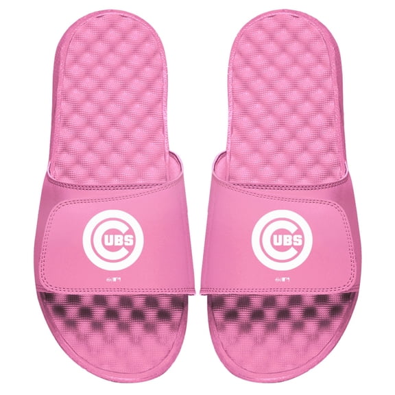 Women's ISlide Pink Chicago Cubs Primary Logo Slide Sandals