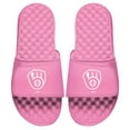 thumbnail image 1 of Women's ISlide Pink Milwaukee Brewers Primary Logo Slide Sandals, 1 of 1