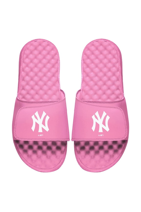 Women's ISlide Pink New York Yankees Primary Logo Slide Sandals