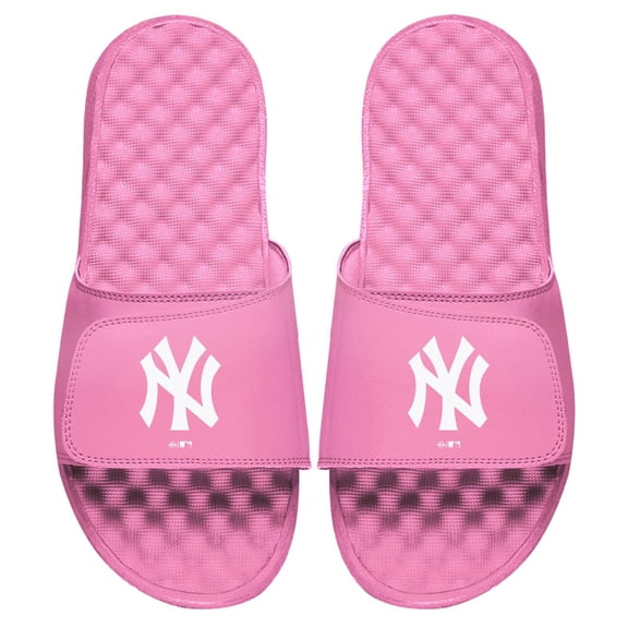 Women's ISlide Pink New York Yankees Primary Logo Slide Sandals