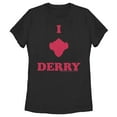 thumbnail image 1 of Women's IT Chapter Two Chapter Two Pennywise Loves Derry  Graphic Tee Black Small, 1 of 3