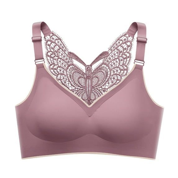 Women's Ice Silk Bra - Butterfly Back, Steel-Free, Large Chest Support, Nylon/Spandex