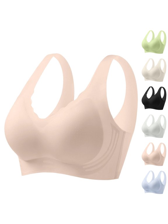 Women's Ice Silk Cooling Bra Seamless Wireless Lingerie, Thin Summer Breathable Underwear, Instant Cool Gathered Bralette, Invisible Bare Sensation Top, Soft Lift Support Daily Vest, Anti Sweat Bra