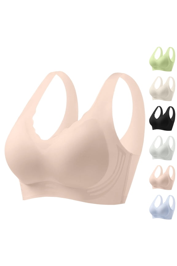 Women's Ice Silk Cooling Bra Seamless Wireless Lingerie, Thin Summer Breathable Underwear, Instant Cool Gathered Bralette, Invisible Bare Sensation Top, Soft Lift Support Daily Vest, Anti Sweat Bra
