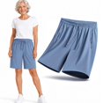 thumbnail image 1 of Women’s Ice Silk Cooling Shorts, High Waist Quick-Dry Stretch Summer Lounge Shorts, 1 of 7
