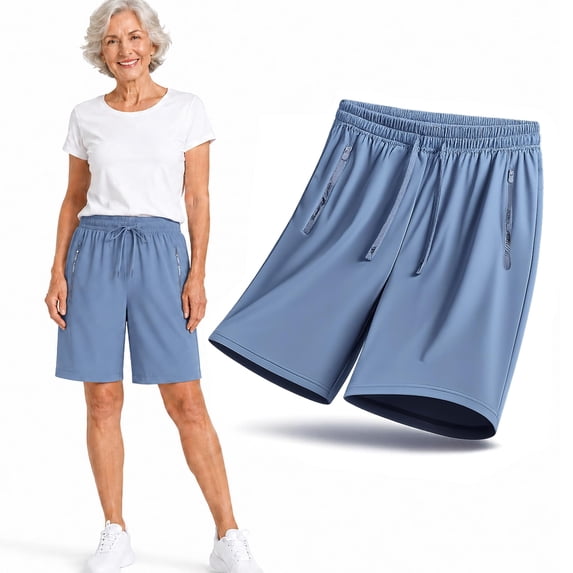 Women’s Ice Silk Cooling Shorts, High Waist Quick-Dry Stretch Summer Lounge Shorts