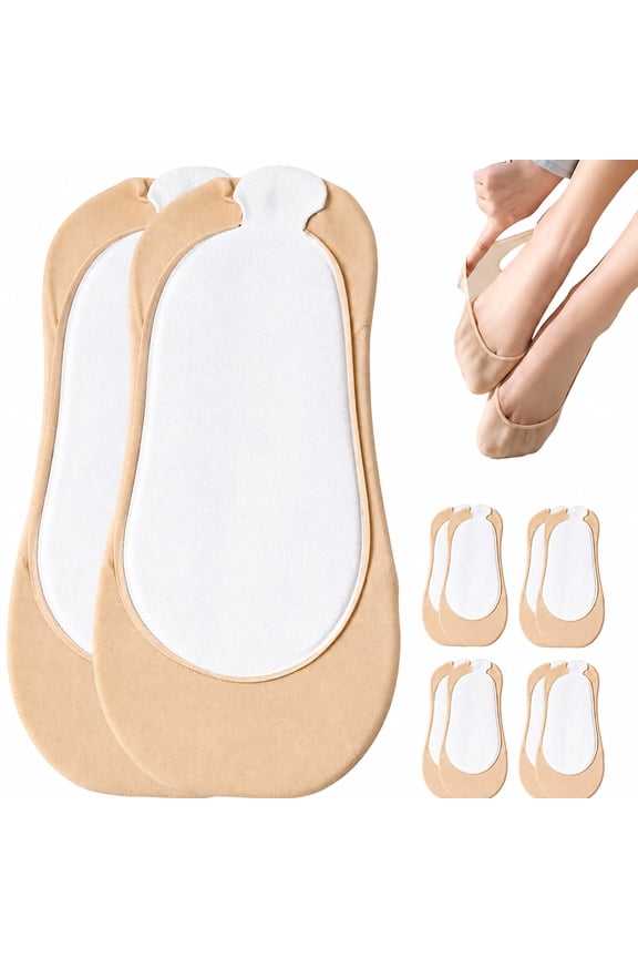 Women's Ice Silk Invisible Liners - Edge-Free No-Show with Strap Design, Non-Slip for Flats, Loafers, Low-Cut Shoes