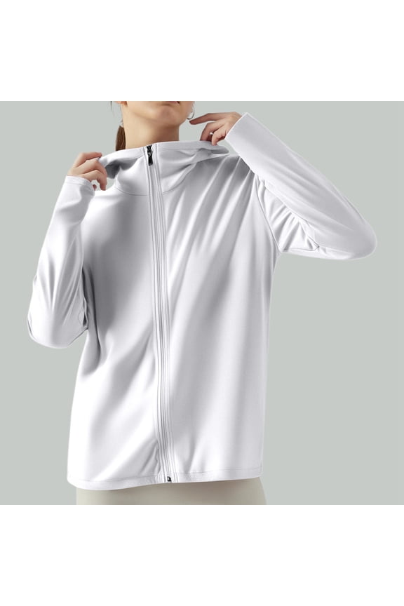 Women's Ice Silk Protective Hooded Sunscreen Jacket Pure Color Lightweight Breathable For Summer Outdoors Cute Long Sweaters for Women Womens Dusters And Kimonos Warm Cardigans for Women Sleeveless