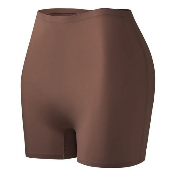 Women's Ice Silk Safety Pants, Mid-waist Seamless Elastic Shorts, Anti-lighting, Anti-roll Edge