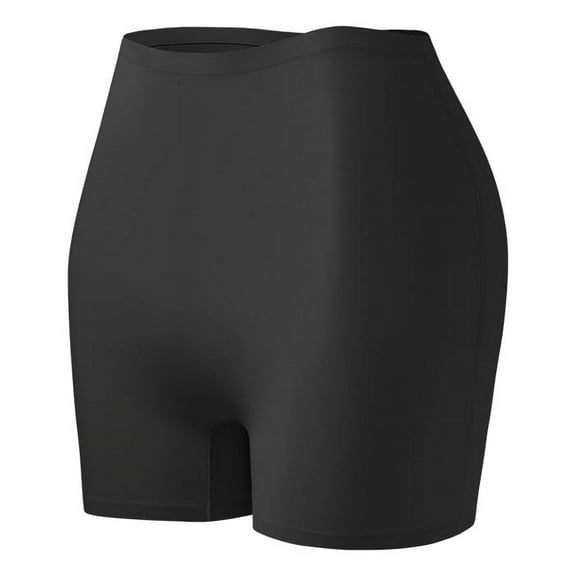 Women's Ice Silk Safety Pants, Mid-waist Seamless Elastic Shorts, Anti-lighting, Anti-roll Edge