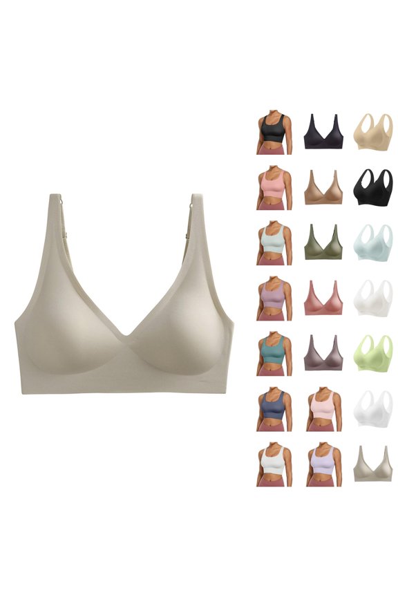 Women's Ice Silk Seamless Cold Feeling Thin Soft Support Breathable Comfortable Bra Fixed