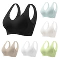 thumbnail image 1 of Women’s Ice Silk Seamless Cold Feeling Thin Soft Support Breathable Comfortable Fixed Bra Underwear, XL, Black, 1 of 4