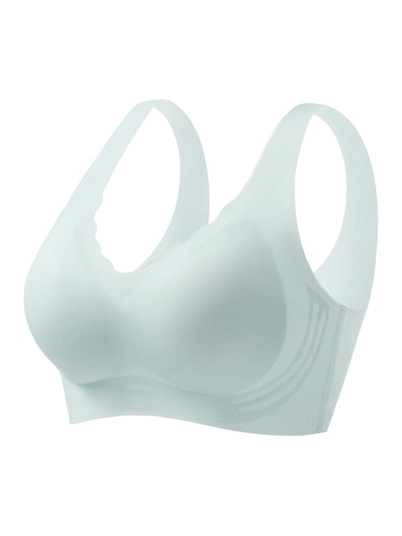 Women's Ice Silk Seamless Cooling Bra - Thin Soft Support, Fixed Underwear, Breathable - Wireless Comfort for All Seasons - M-XXXL Sizes, Under Bust 56-82cm