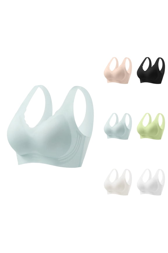 Women's Ice Silk Seamless Push Up Bra – Thin, Soft, Cold Feeling, Wireless Support, Full Coverage, Breathable & Comfortable Everyday Underwear