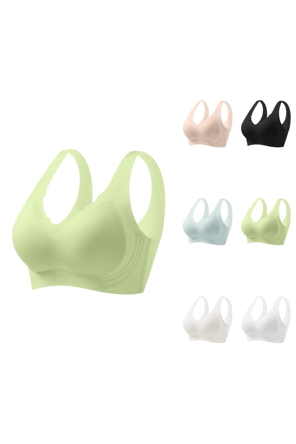 Women's Ice Silk Seamless Push Up Bra – Thin, Soft, Cold Feeling, Wireless Support, Full Coverage, Breathable & Comfortable Everyday Underwear
