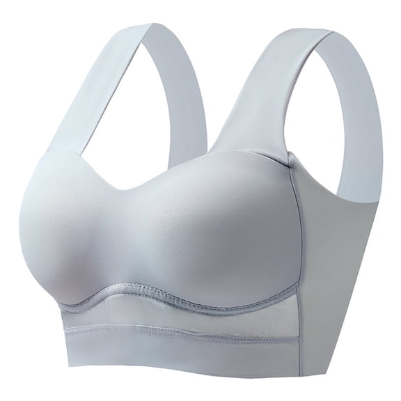 Women's Ice Silk Traceless Strap Fixed Cup Sexy Underlay Comfortable Support Bra with Back Design