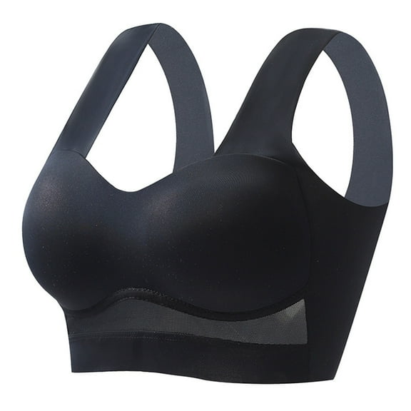 Women's Ice Silk Traceless Strap Fixed Cup Sexy Underlay Comfortable Support Bra with Back Design