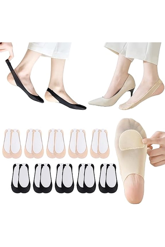 Women's Ice Sling-Back Ankle Socks, 10 Pair, Invisible Breathable Anti-Slip Socks For Women's Daily Outfits(RL)