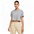 thumbnail image 1 of Women's Ideal Crop Top Round Neck Short Sleeve T-Shirt, Heather Grey, 2X-Large, 1 of 8