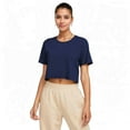 thumbnail image 1 of Women's Ideal Crop Top Round Neck Short Sleeve T-Shirt, &nbsp;Midnight Navy, X-Large, 1 of 8