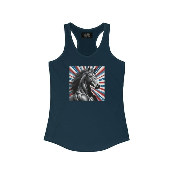 Women's Ideal Racerback Tank 4th of July Horse